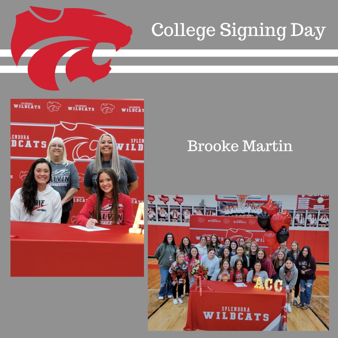 Congratulations to Brooke Martin for signing her letter of intent with Alvin Community College for Softball! #MoreThanAScore #CultivatingExceptionalPeople