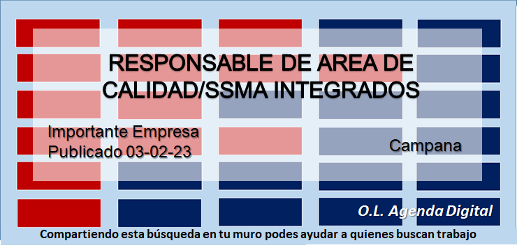 Services_Works's tweet photo. INTECO ARGENTINA se encuentra en búsqueda para sus oficinas en Campana
INTEGRADOSRESP DE AREA DE CALIDAD/SSMA INTEGRADOS https://t.co/fKlJ6GUQGg https://t.co/KvQSFK12N2