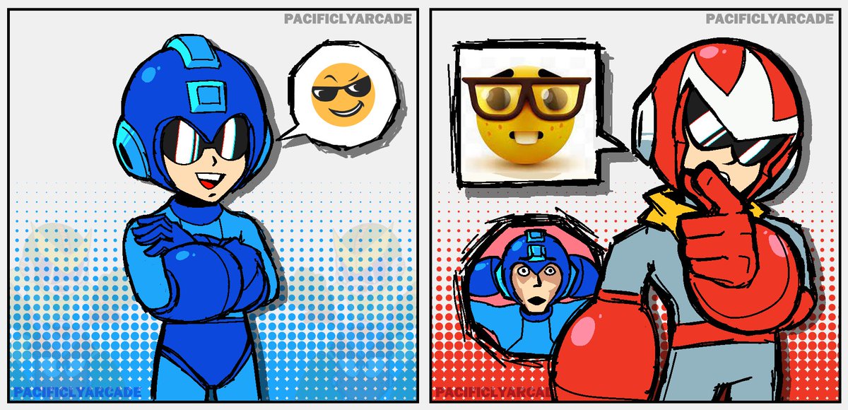 PACHYON_'s tweet image. there's only one man allowed to wear shades in this household (retweet when you notice)
#megaman #ロックマン