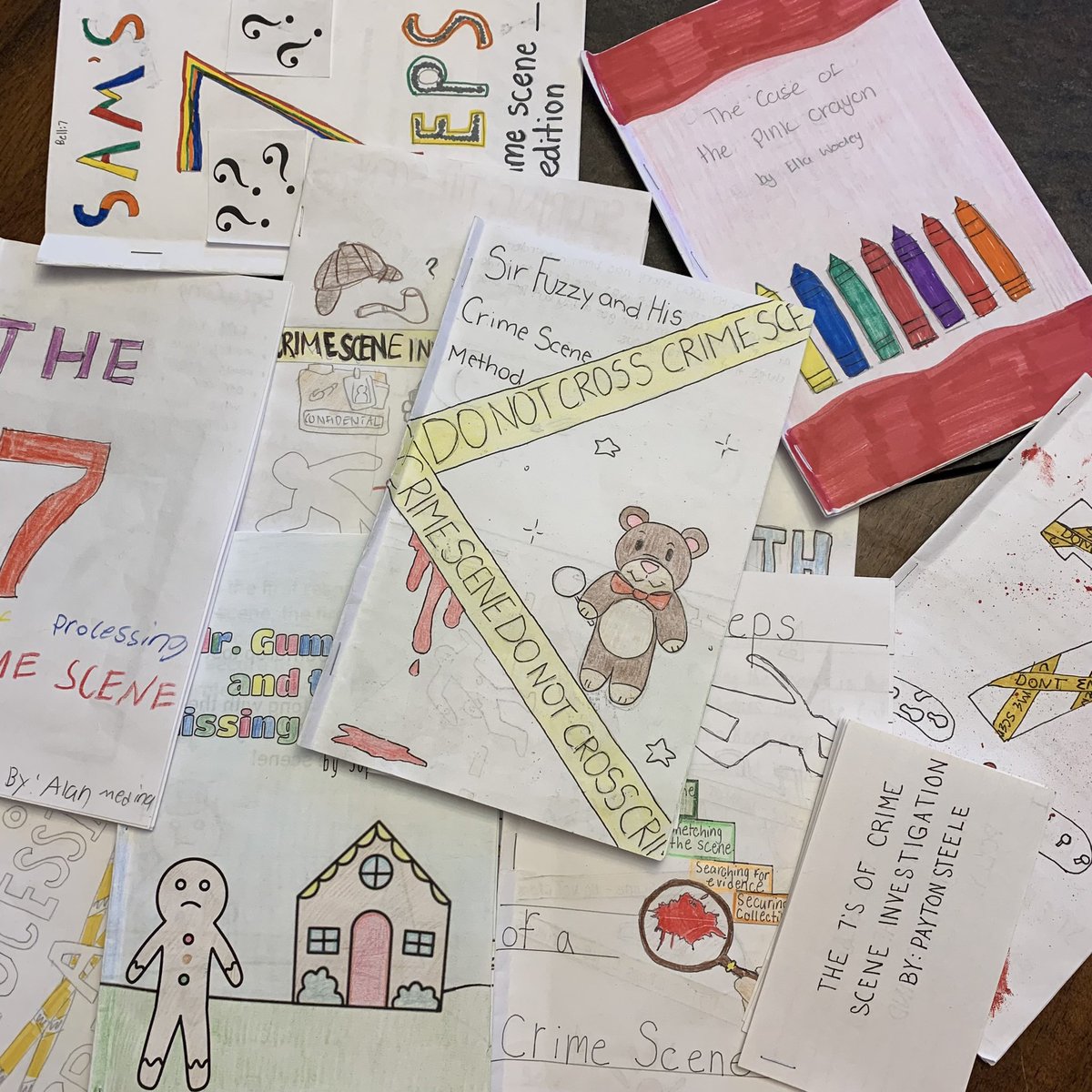 SHSQuinones's tweet photo. @SycamoreSchools #forensicsrocks student works can be AMAZING. Storybooks on How to Process a Crime scene! https://t.co/KaKlmAhq9p
