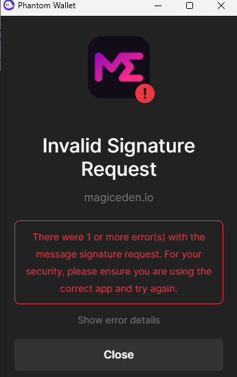 DevilSlayerDawg's tweet photo. @MagicEden I can't verify my wallet. what to do? https://t.co/LjB7Df05I1