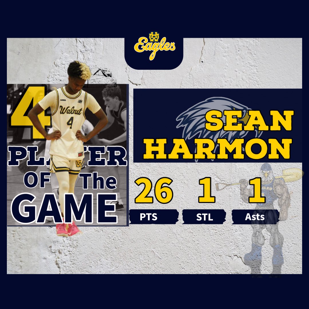 Player of the game tonight is junior Guard Sean Harmon, in a tough hard fought game!