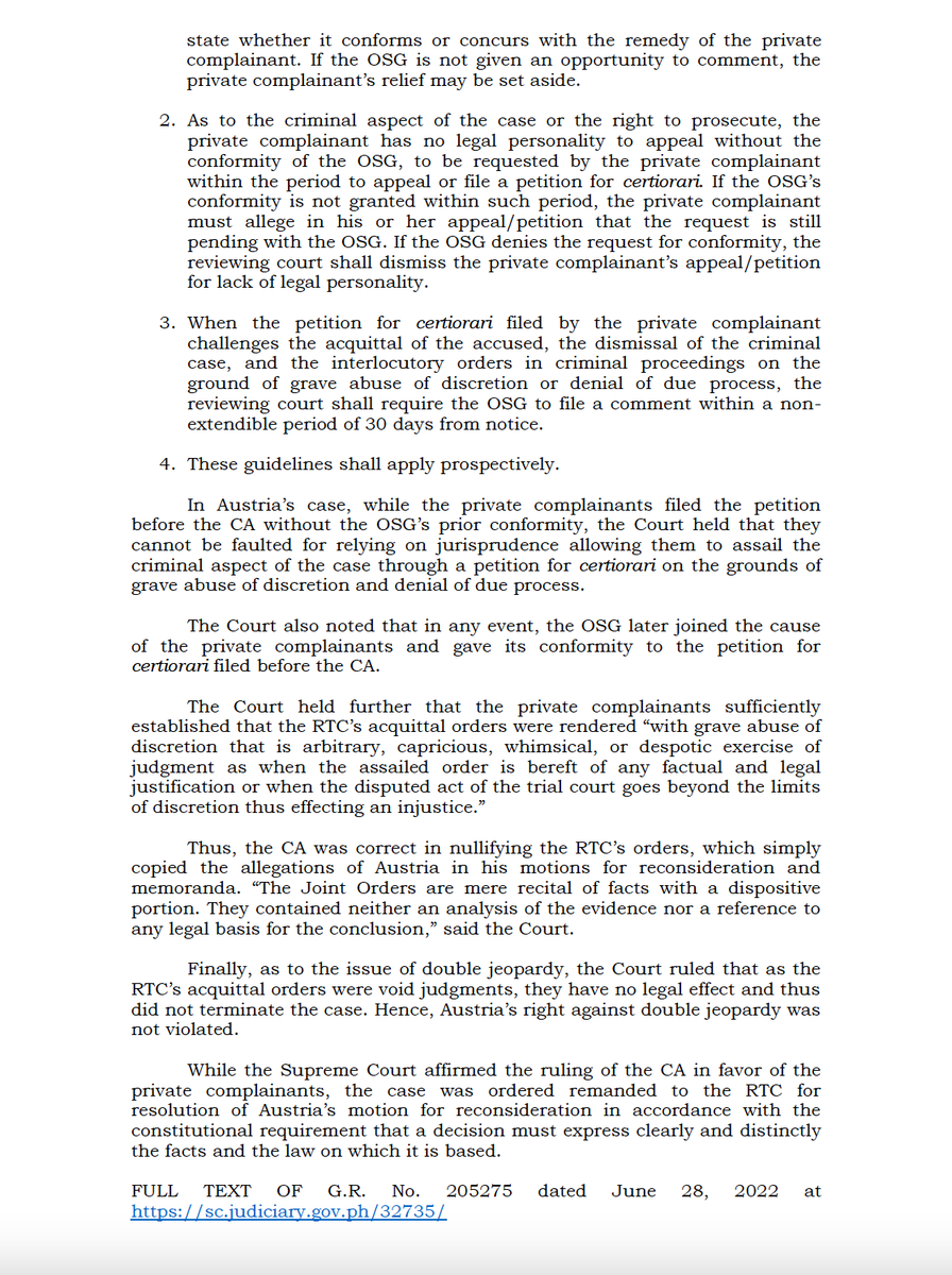 READ: SC Sets Rules on When Private Offended Party Can Appeal Judgments, Orders in Criminal Proceedings
sc.judiciary.gov.ph/32735/