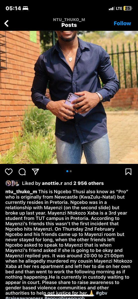 Feistytee1's tweet photo. @vannel_vee @Nolutha42393563 @AdvoBarryRoux I also don’t know the main reason but I saw this on instagram from the girl’s cousin. Maybe there’s more to reveal as time goes. https://t.co/qIlLfxMn37