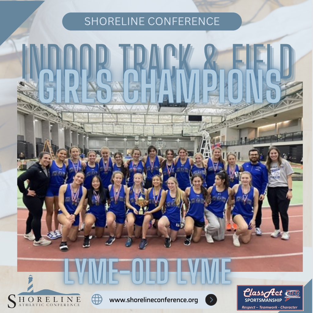 HilheckAD's tweet photo. Congratulations to Lyme-Old Lyme High School becoming the 2023 Shoreline Conference Indoor Track and Field Women Champions! π#SLCChampions #ShorelineConference #SLC #SLCTournament
@ciacsports @TheDayCTsports @GameTimeCT @lymeoldlymeathletics @lolhstrackandfield https://t.co/fIOyHQKnmV