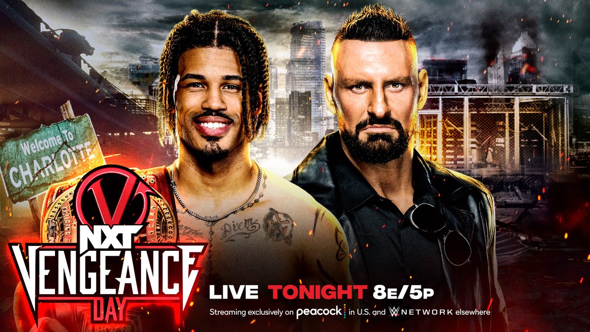 WWENXT's tweet photo. Who will leave #VengeanceDay as #WWENXT North American Champion when @WesLee_WWE takes on Dijak TONIGHT?
8PM ET/5PM PT
Streaming exclusively on @peacock in U.S. and @WWENetwork everywhere else.
π¦: https://t.co/VBOcLBvv9K
π: https://t.co/zKeDz2dxm9 https://t.co/nYgzUlQKYa