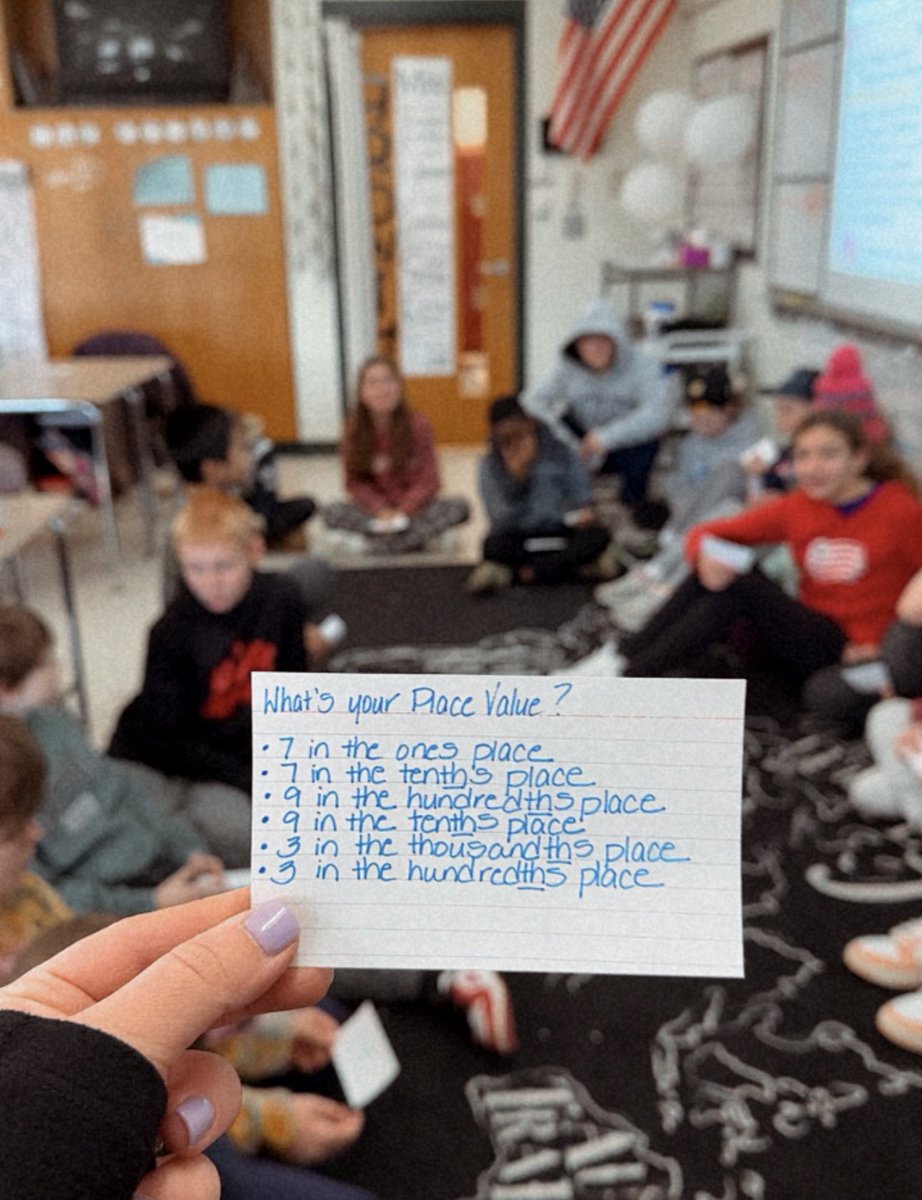 For today’s morning greeting, each student got a card with a number on it. S’s listened for their place values to be called and then came to the center to greet one another. 🥰 #morningmeeting #learnwithahern <a href="/AhernMiddle/">Ahern Middle School</a> <a href="/responsiveclass/">Responsive Classroom</a>