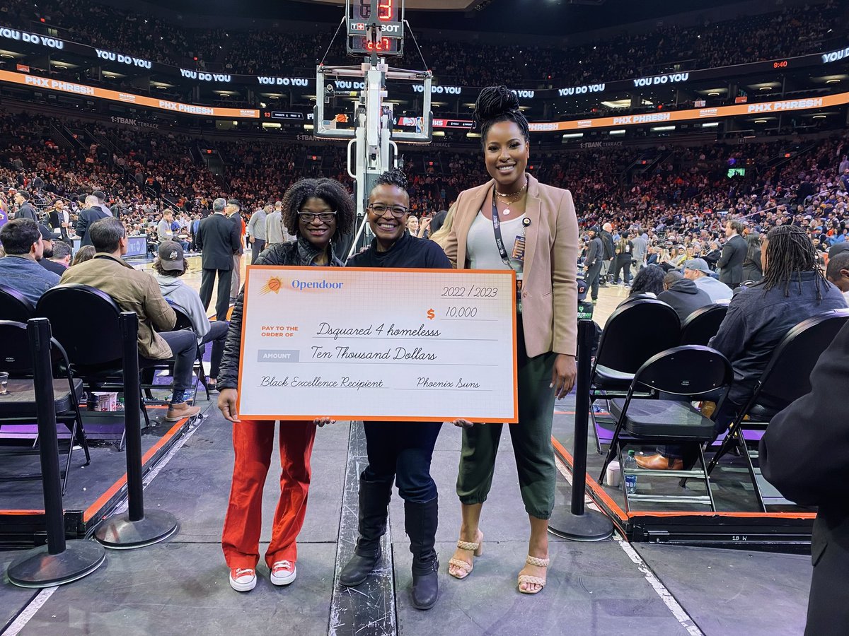 Blessed to be one of the Phoenix Suns Black Excellence Recipients. Huge thanks to Open Door for nominating DSquared4homeless.org
