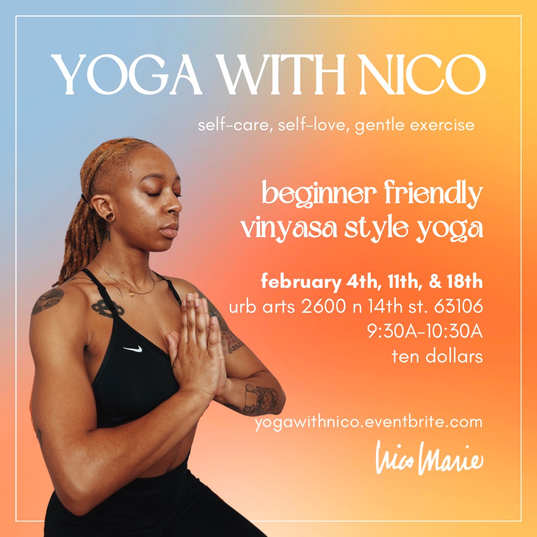 Yoga with Nico returns tomorrow at UrbArts Gallery. Check out the new art show featuring the innovative work of Rodrick Whetstone while you're here. 

#YogawithNico
#ArtandYoga