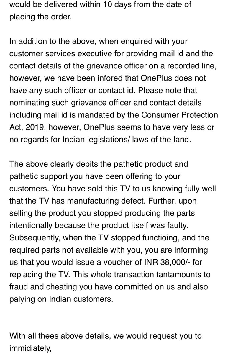 Sudipta46416792's tweet image. #NavnitNakra @OnePlus_Support @oneplus @OnePlus_IN @PeteLau pathetic service by OnePlus along with their pathetic product. Even after writing to the board of directors, shameless OnePlus doesn’t even respond. #boycottOnePlus