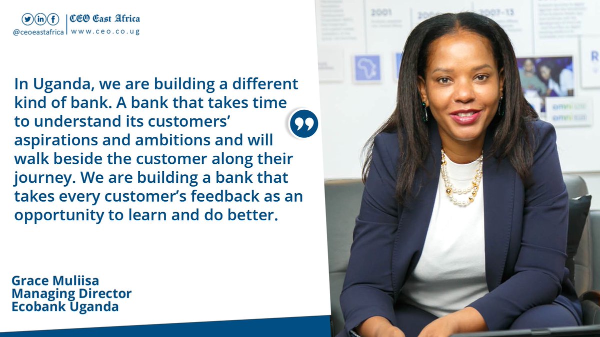 StKyamutetera's tweet image. From the time she was appointed MD of @EcobankUganda in Sept 2021, @BoMuliisa has been working quietly, shaking up the bank's product portfolio and rebuilding the team. In case you missed my interview with her, click this link for a good read: t.ly/i1fE 
#GoForMore
