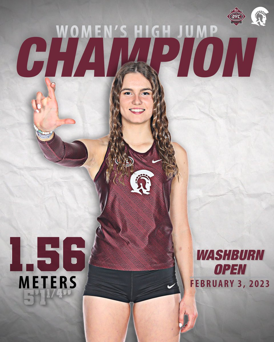 Ragen Hodge claims 🥇 in the high jump at the Washburn Open in just her second collegiate meet, clearing 1.56m (5-1.25)!

#LittleRocksTeam ⚔️ | #OVCit