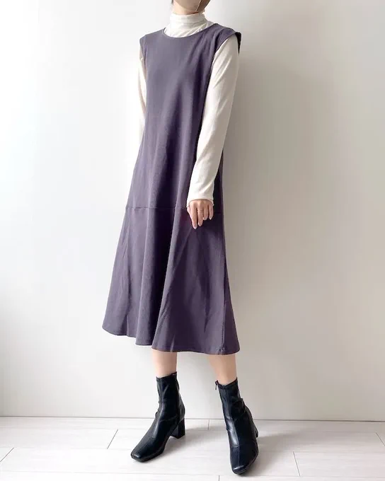 【GU新作】着回しの天才じゃん!スタイル盛れる「高見えワンピ」2点セットで2990円はお得すぎる! の「セットワンピース」がめっちゃオシャレ〜!カーディガンとワンピがセットになってるのそれぞれ単品でも使えるし、重ね着しても◎着回し力までバツグンです! 