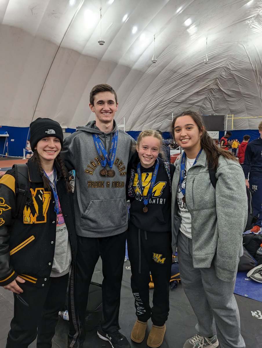 Congrats to Maddie, Noah, Ciara, and Chloe on placing at State Sectionals! Maddie took 6 in HJ. Noah took 6 in the 55 and 5 in the 400. Chloe took 5 in shot. Ciara took 4 in the 3200 with a PR! Great job to all! <a href="/WMAthleticDept/">WMAthletics</a> @WestMilfordSupt <a href="/wmhometownpride/">WM Hometown Pride</a>