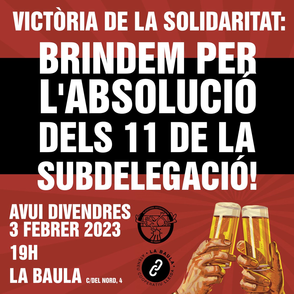 Pocinomoga's tweet photo. Avui hem vençut l'aparell de violència de l'estat. La defensa dels drets individuals i col·lectius es vital per mantenir-los sense injerencies penals i sense cap retrocés o esclexa. La lluita continua, queda molt per fer. Gràcies 
#11DeLaSubdelegació https://t.co/IjedUerL4q