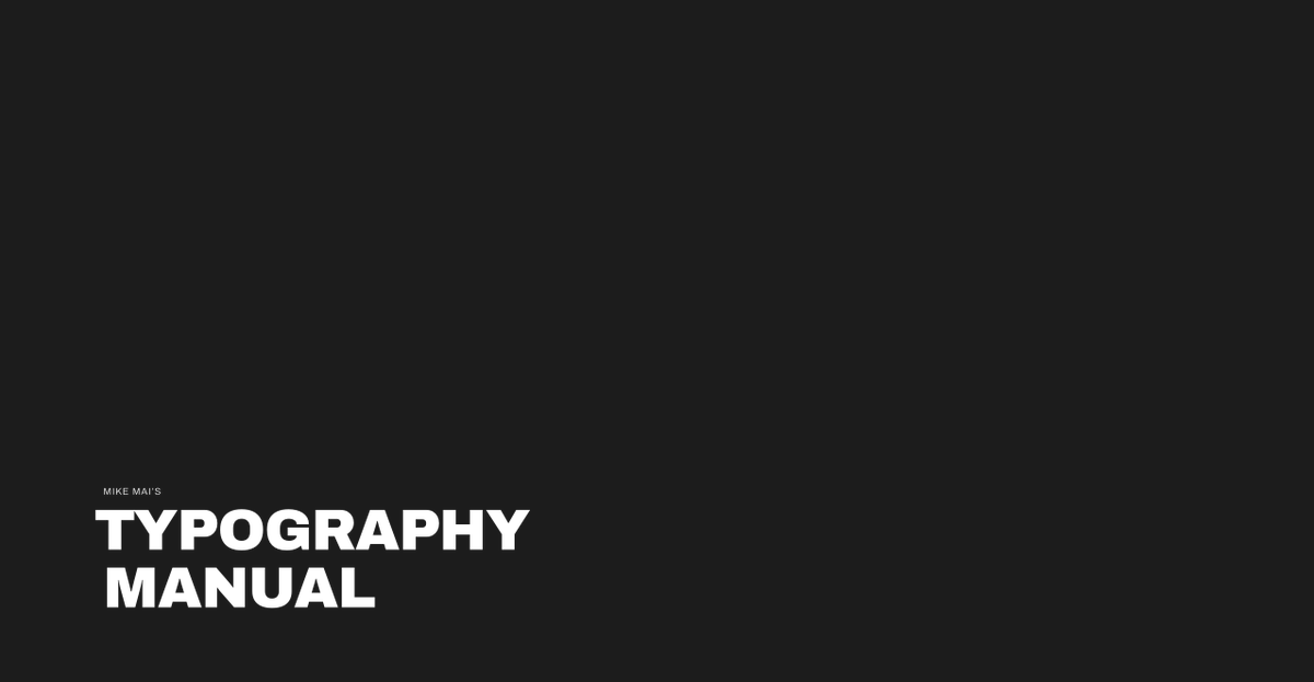 mikemai2awesome's tweet photo. I get asked about #typography a lot, so I put together this manual for anyone who is not a type snob.

Typography is a visual judgment so these guidelines could be very opinionated, but I live by them and I believe my type is beautiful.

https://t.co/E33Ikx3o8n

#css @CodePen https://t.co/T7WH22qw0M