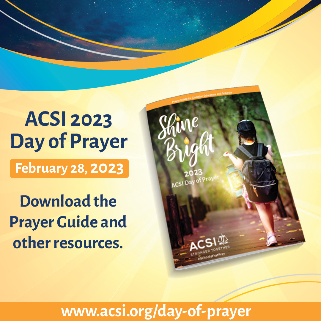 The ACSI Shine Bright Day of Prayer is this month! We can be a light of God’s love to others as we take time to pray for our students, educators, and school communities on February 28, 2023. acsi.org/day-of-prayer.
#acsi #schoolsthatpray