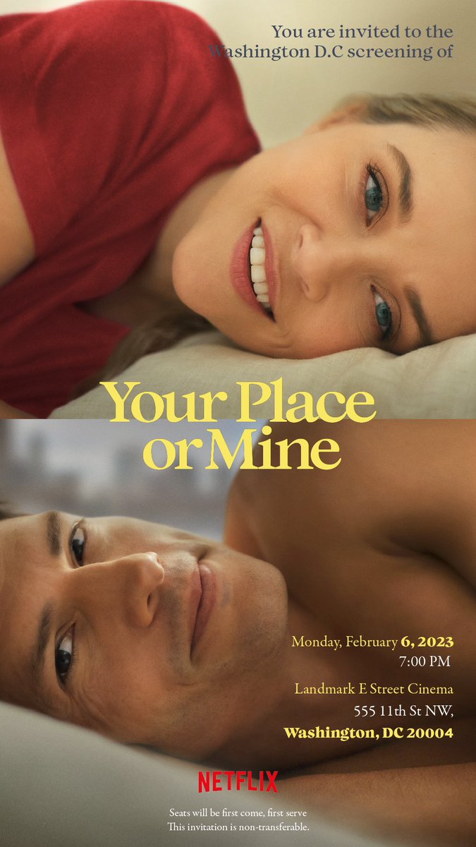 Hey Everyone! I’ve got 20 passes (admit 2 people) for the new @netflixfilm #YourPlaceorMine for THIS MONDAY (February 6) 7:00pm @ Landmark E Street Cinema in DC! 

To get the passes, just go to gofobo.com/htAhn89034 
I’ll be hosting a trivia game with fun giveaways!