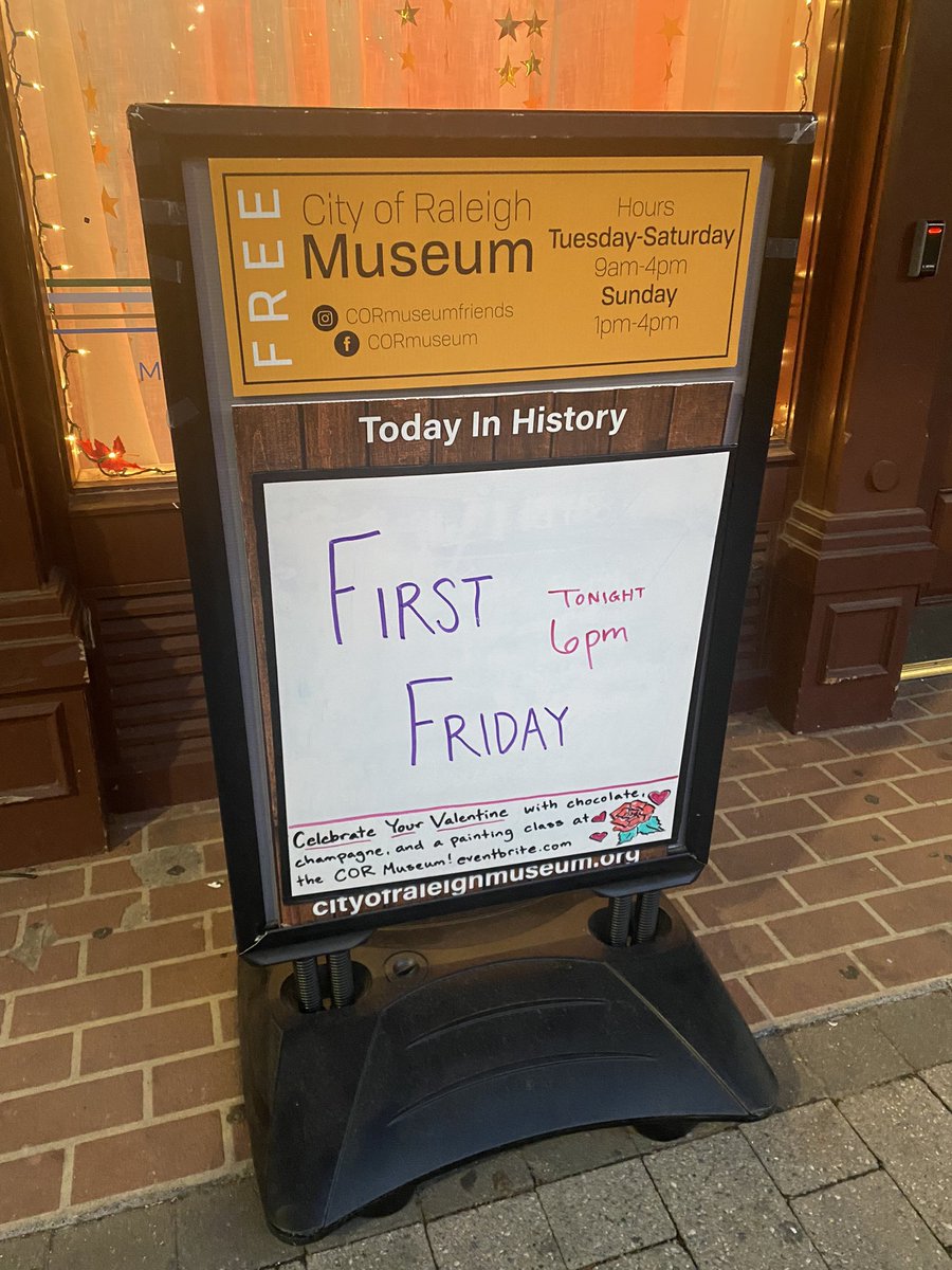 And we’re baaaaack! It’s #FirstFriday in downtown #raleighnc so stop by the @cormuseumfriends to see what visual artist @rachel_johanningsmeier is creating and have a beverage on us! It’s a great time to become a member so you can get discounts and exclusive invites to our events