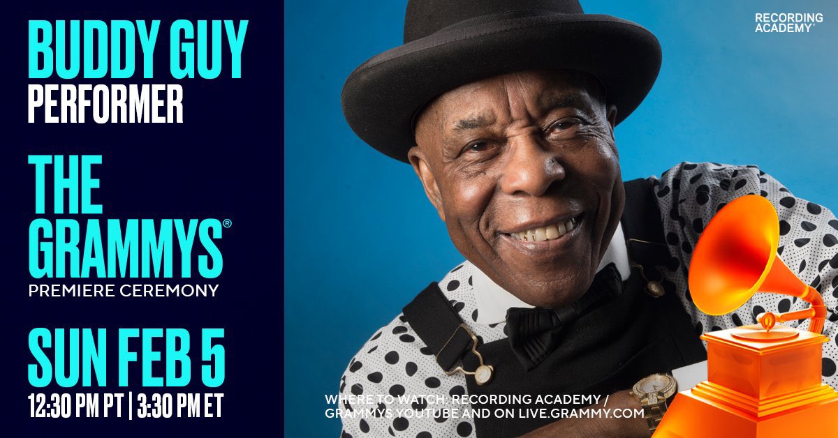 🎶 We're thrilled to announce that @TheRealBuddyGuy will be performing at the #GRAMMYPremiere Ceremony this year! 

Tune in to the livestream on Feb. 5th at 12:30 PM PT on live.grammy.com and Recording Academy YouTube channel: grm.my/3HBl4sD #GRAMMYs