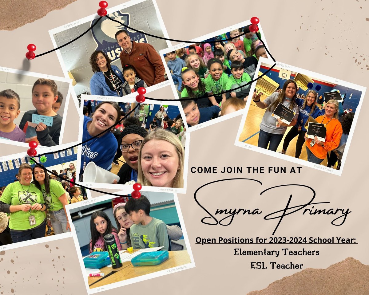 SmyrnaPrimary's tweet photo. Want to be a part of #HuskyExcellence in the 2023-2024 school year? We are looking for a few dynamic educators to join our Husky Family. Is this you? Email- Eatonj@rcschools.net if you are interested. We will also be at the RCS Job Fair on Saturday, February 11th from 11am-1pm. https://t.co/VtAXQteKWt