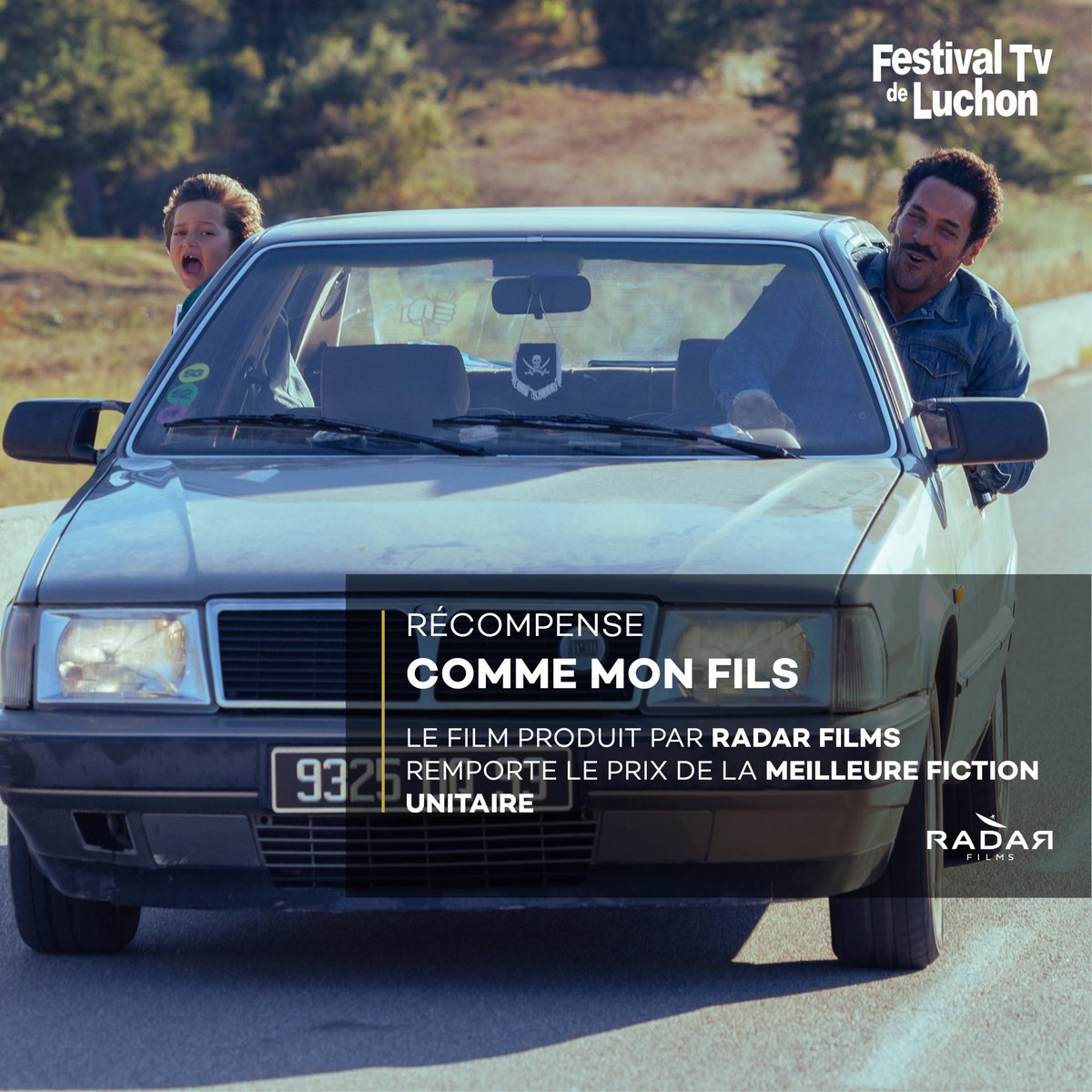MediawanFr's tweet photo. 🏆 #Luchon2023 : Le film "Comme mon fils" remporte le prix du Public de la "Fiction Unitaire" au Festival TV de Luchon

👏 aux équipes !
Prod : #RadarFilms / #ClémentMiserez &amp; #MatthieuWarter
Co-prod :  @TF1 Fiction / Metro Drop / Be-Films
Co-producteur : #TomerSisley https://t.co/bV4teXLg7a