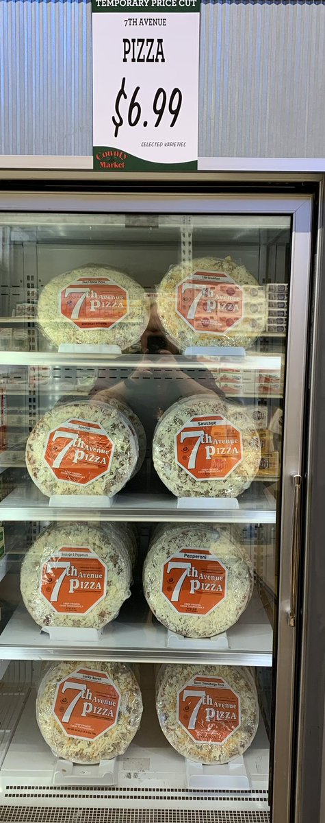 Big Friday! Welcome to the @7thavenuepizza Club - County Markets in Hudson and North Branch! @CM_Hudson @CM_NorthBranch 

Shelves are stocked including @MeatSauce1 and 7AM Breakfast! 

On sale $6.99!!