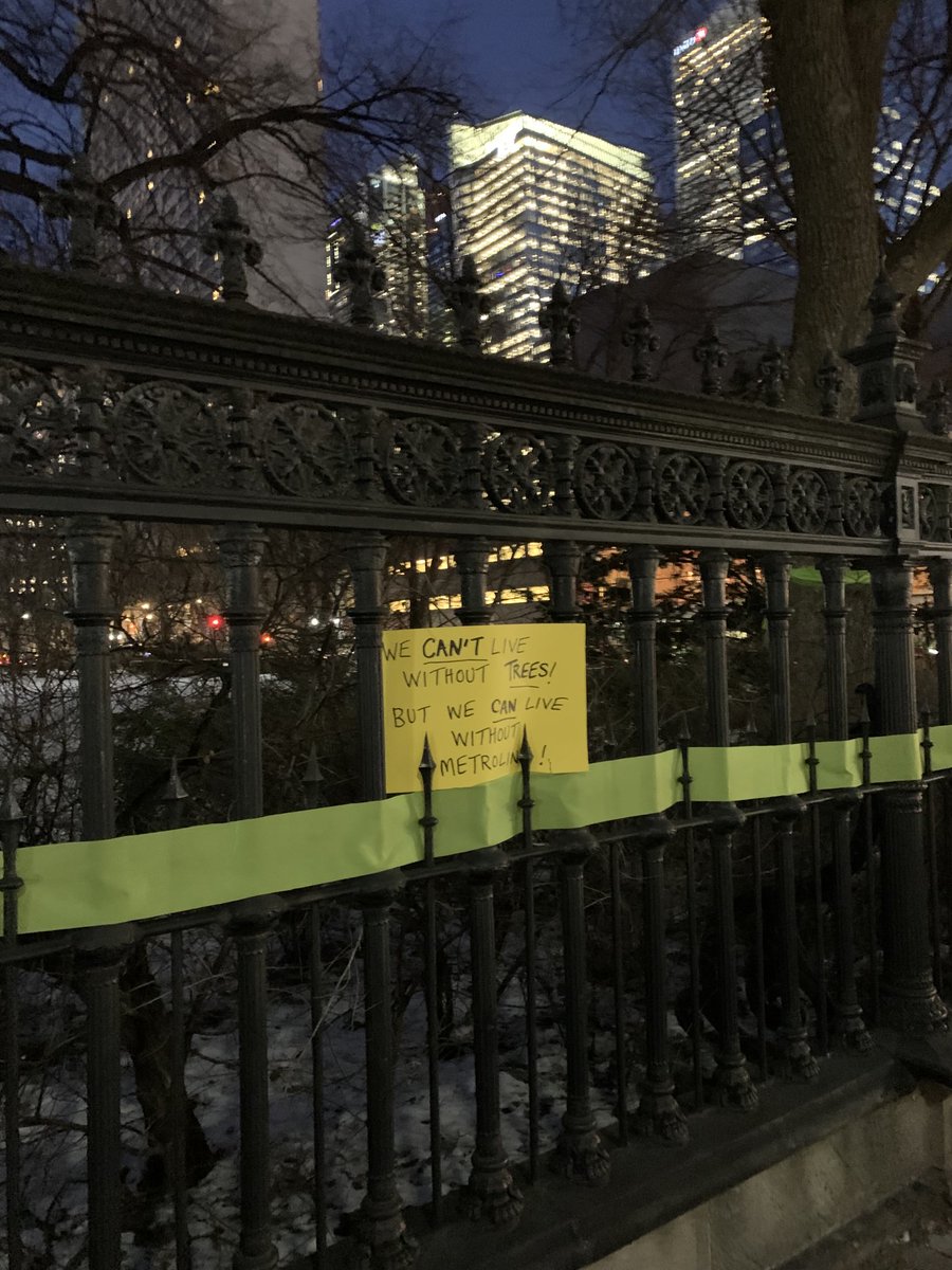 Just come from the protest against Metrolinx cutting down the Osgoode Hall trees. Minus 18 but a big crowd.