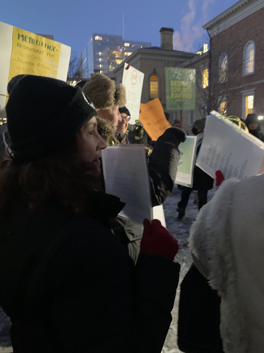 JohnRalstonSaul's tweet photo. Just come from the protest against Metrolinx cutting down the Osgoode Hall trees. Minus 18 but a big crowd. https://t.co/MJVkbG5lx2