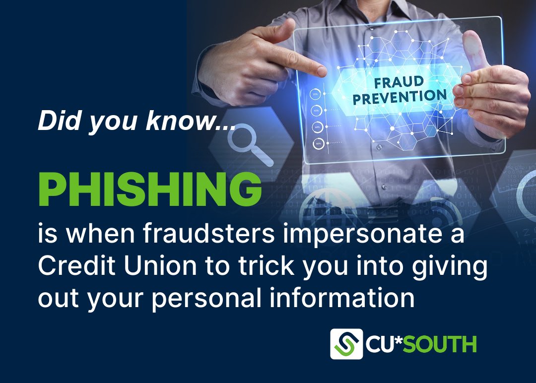 $$$ Fraudulent activity is happening right now, and your members deserve better! Ask us how we can help 
cusouth.com/Contact-Us/Boo…
#StayAlert #FraudPrevention #CUSO  #StopFraudsters