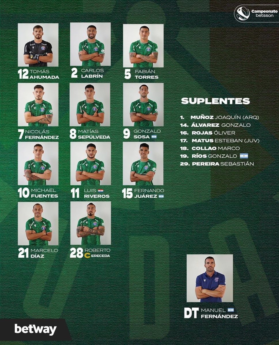 MarceloDiazCl's tweet photo. Marcelo Díaz titular para enfrentar a Curico Unido por la tercera fecha del campeonato betsson. El partido comienza a las 21:00 horas, transmisión de TNT Sports. https://t.co/JfqM4U4WOi