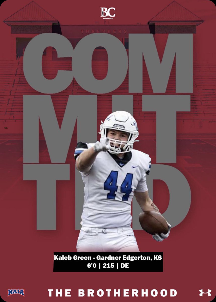 kalebgreen58's tweet photo. Beyond excited to announce I’ll be continuing my academic and football career @Threshers_FB. Big thank you to @GETrailblazerFB @CoachJesseOwen and all my teammates!! Let’s roll @CoachStokesBC @CoachGrider_BC https://t.co/m2uOX8VEcB
