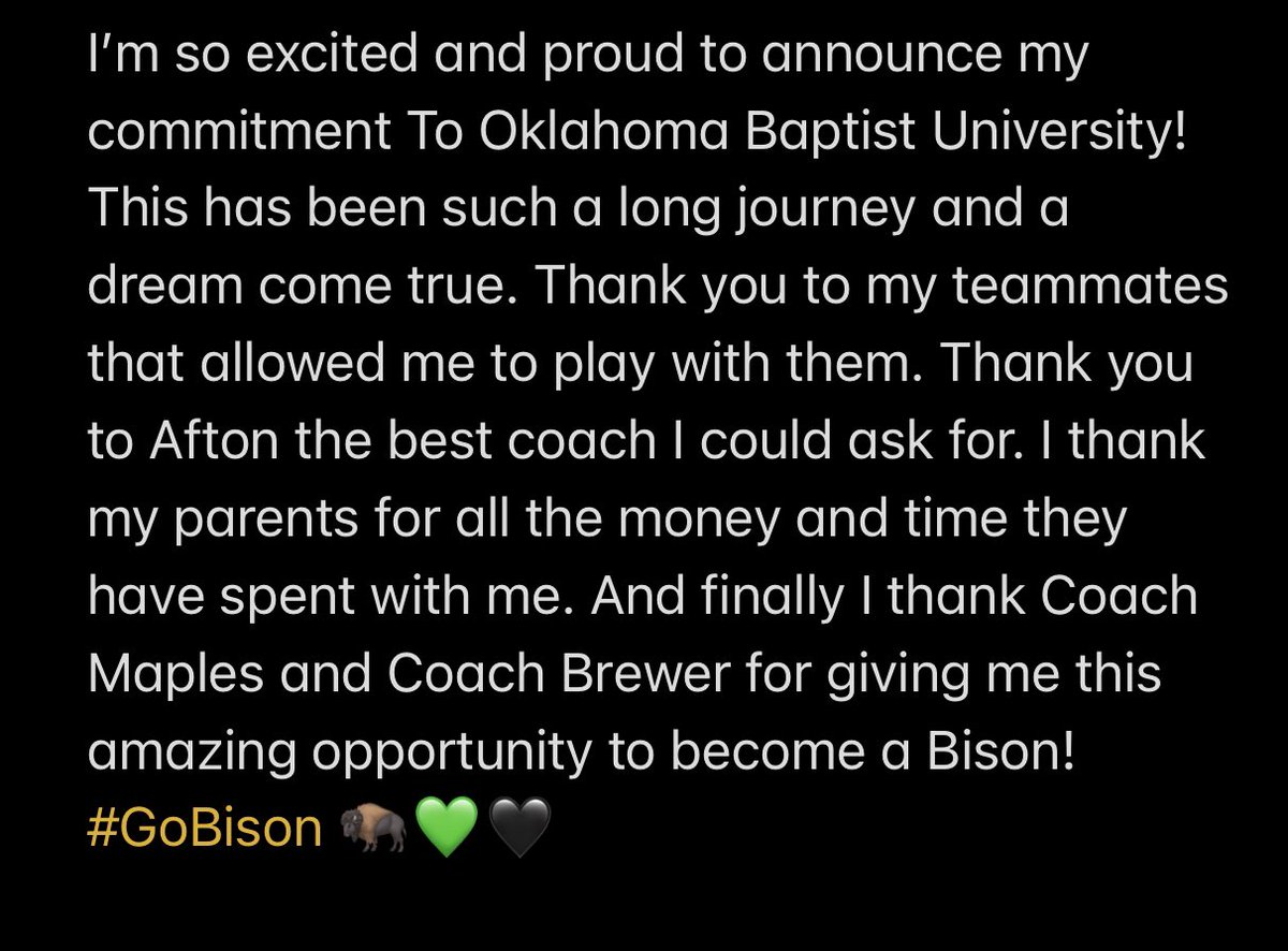 chellerecruit35's tweet photo. So excited to announce my commitment! #Bisonhill 💚 @OPF05MELSON @OBU_Softball https://t.co/LnCGP6ImBU