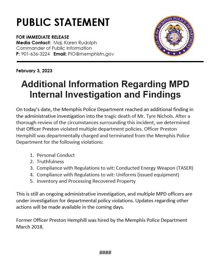 Memphis Police Dept tweet media