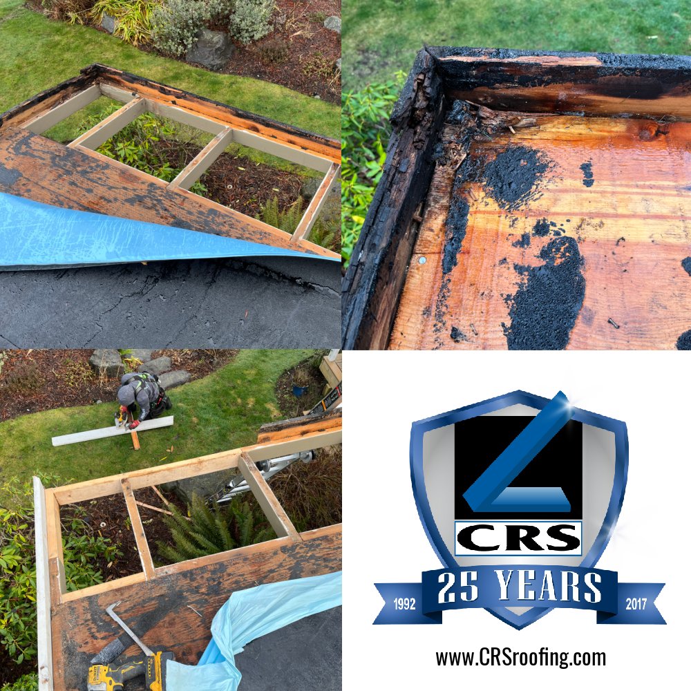 CRSRoofingInc's tweet photo. Roofing Techniciations/Carpenters!
Once the bones are exposed, 
you can truly see how extensive the water damage is.
#residentialroofing https://t.co/lsAfGC8ivk