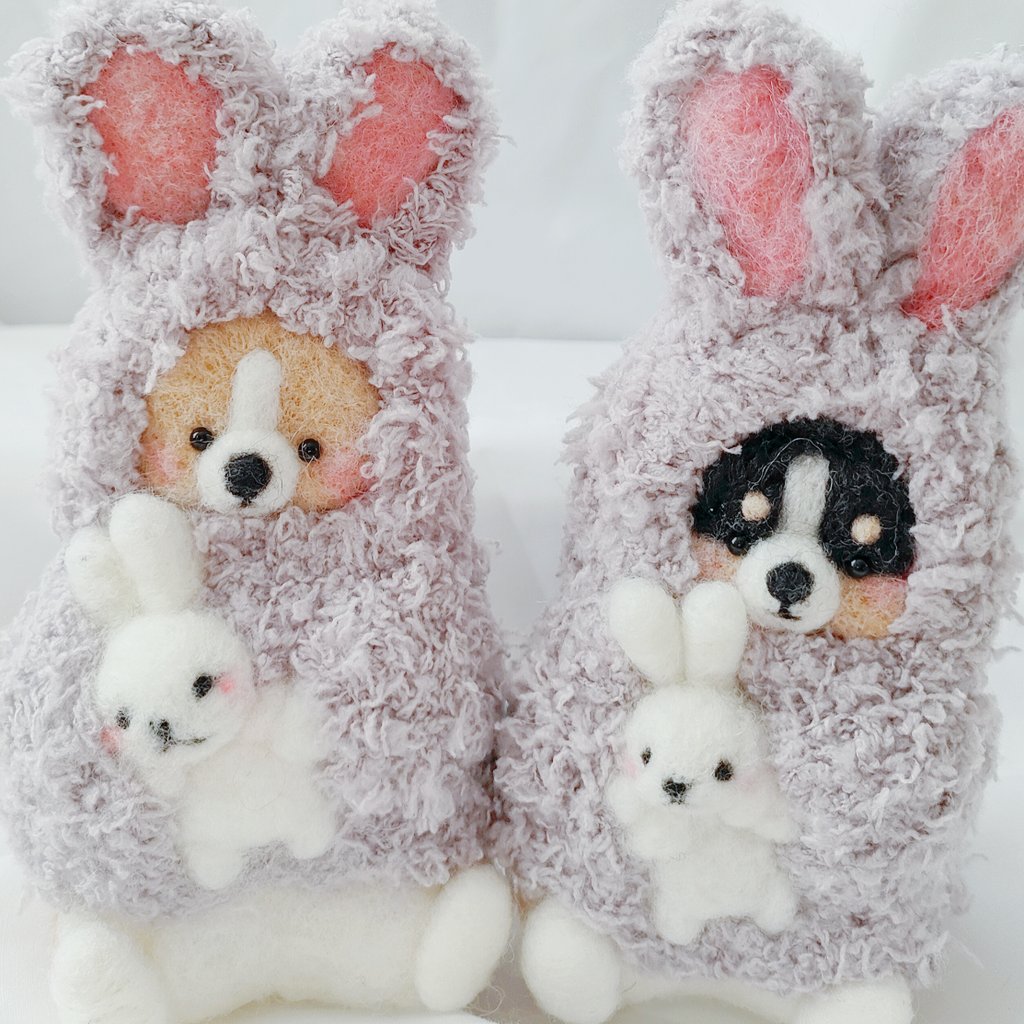 chimatto_corgi's tweet photo. 今日の11時から販売開始です🐰

干支用に作ったのですが、
もう2月に…。
でもでもかわいいから、干支関係なくずっと飾って欲しい���す♡ https://t.co/ICDVZ9gTji