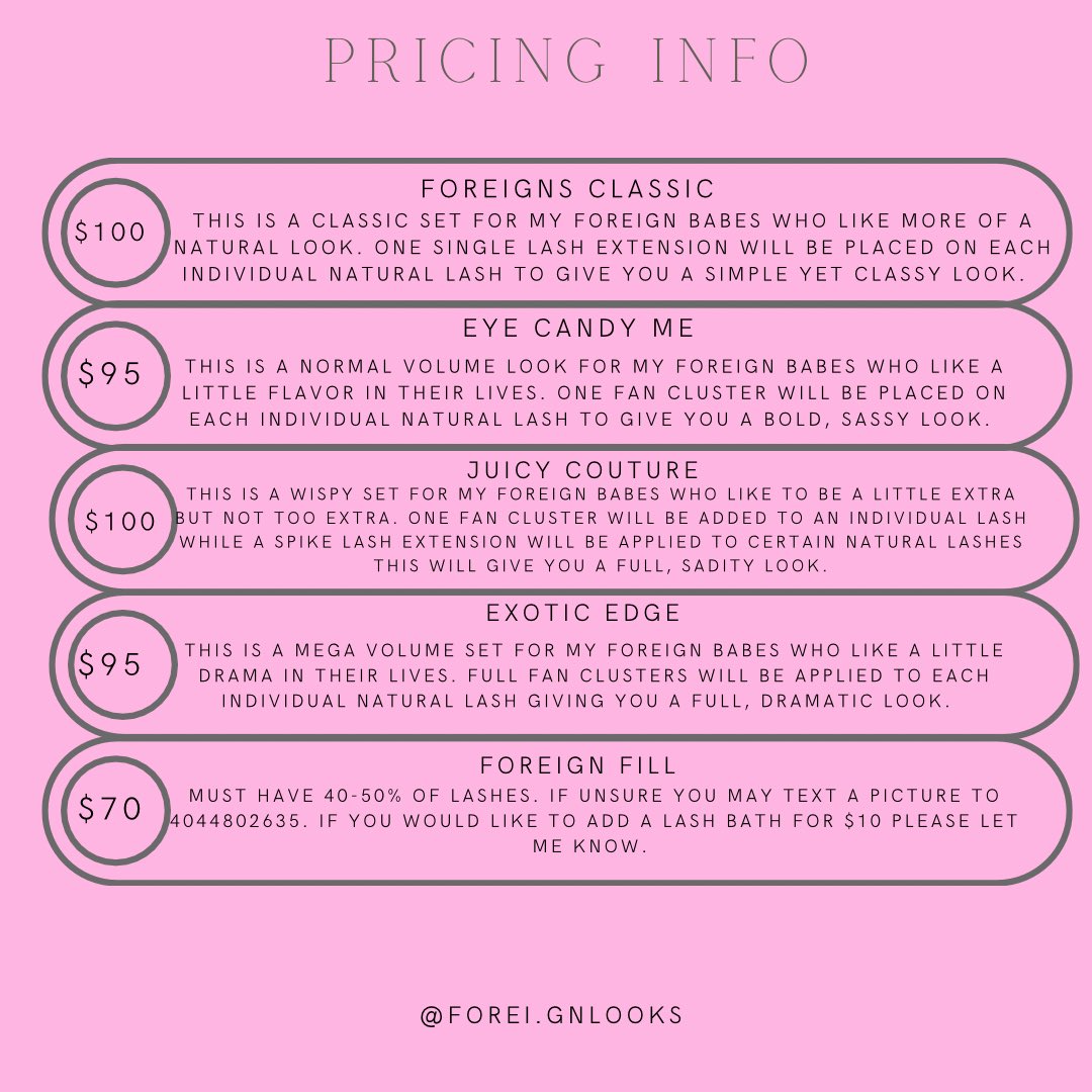 _colormekailan's tweet photo. any additional questions please donโt hesitate to dm me or text me at 404-480-2635. Exact location will be provided after booking. Remember all sets are $40 off until April 1st ! Letโs lash ๐๐ซถ๐ฝ #atllashes #atlmua #letslash
Instagram : @forei.gnlooks https://t.co/FxfYqB2Mc8