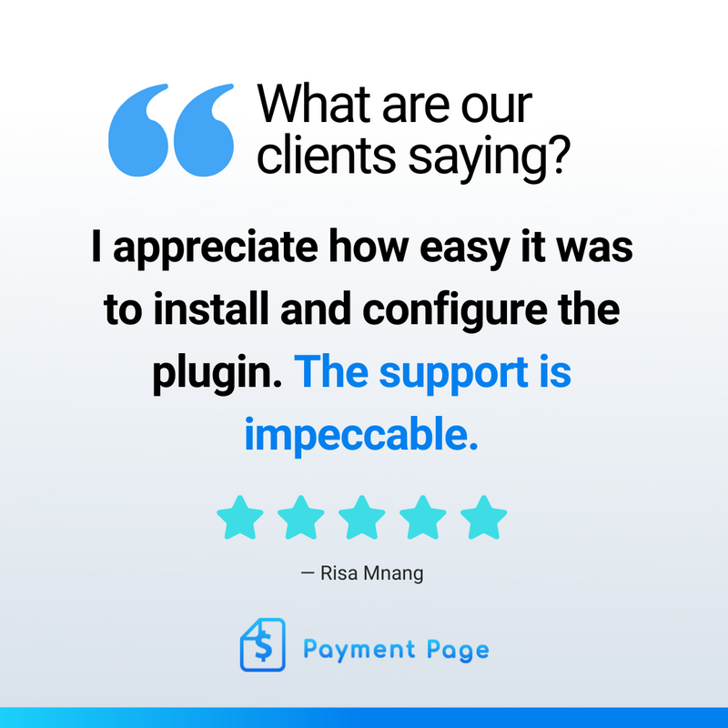 getpaymentpage's tweet photo. โญ๏ธ Thank you for your amazing review!
Here at Payment Page, we strive to provide our customers with an outstanding payment plugin. ๐โโ๏ธ
#WordPress #PaymentForm #Feedback #Testimonial #Plugin #Payments #Stripe #Paypal #Customer https://t.co/yOci8TiSpE