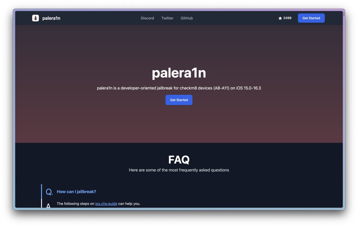 itsnebulalol's tweet photo. Check out the new palera1n website!
https://t.co/6c7ZEindWU
https://t.co/l2MUaZLuZZ https://t.co/hwJUP9G1yz