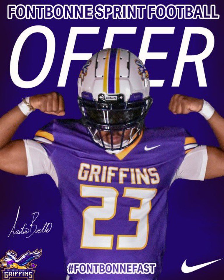 After a talk with <a href="/CoachShannn/">Coach Shannon</a> I’m blessed to have received an offer to play at Fontbonne university <a href="/CoachBortle/">Austin Bortle</a> <a href="/CoachVassil/">Michael Vassil</a> <a href="/fkarczewski1/">Frank Karczewski</a> <a href="/CoachBDeArmond/">Bobby DeArmond</a> <a href="/coachjonesa/">Antwon Jones</a>