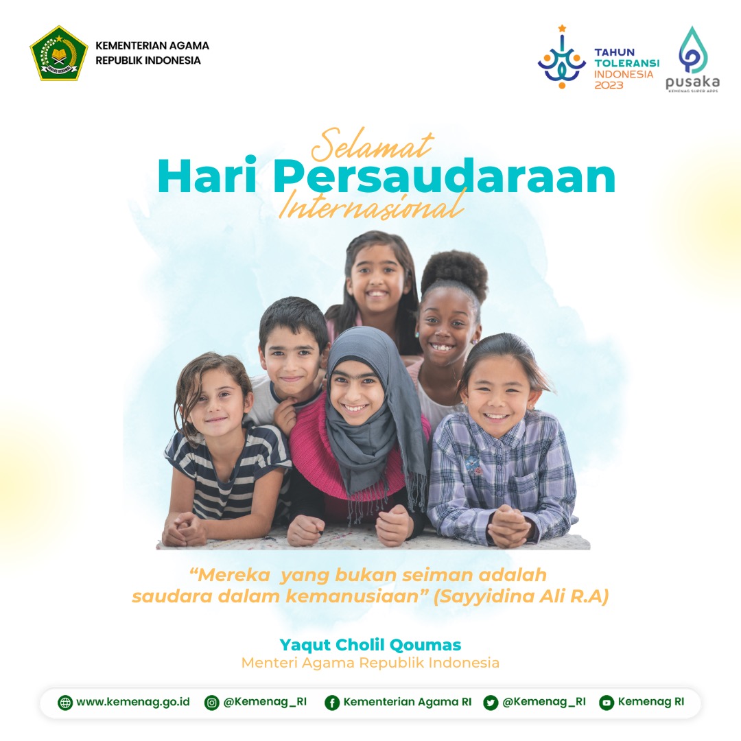 Kemenag_RI's tweet photo. Kita Semua Bersaudara

"Mereka yang bukan seiman adalah saudara dalam kemanusiaan" (disarikan dari pesan Sayyidina Ali)

https://t.co/C3Gk8Ewqbu https://t.co/IAfI2mJo8p