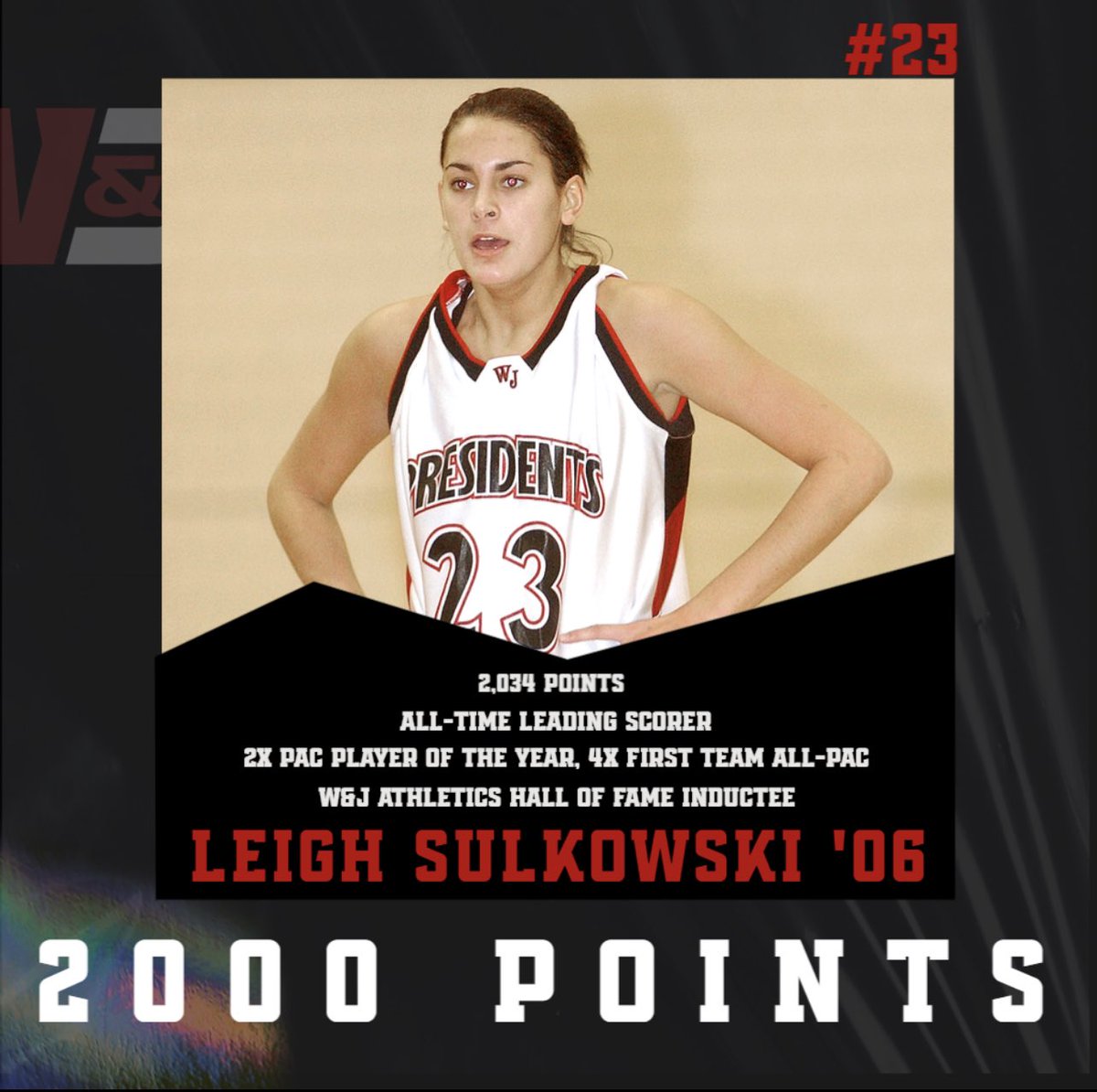 Shout out to Leigh Sulkowski for scoring 2,034 points!!! #1000points #alumni #prezpride