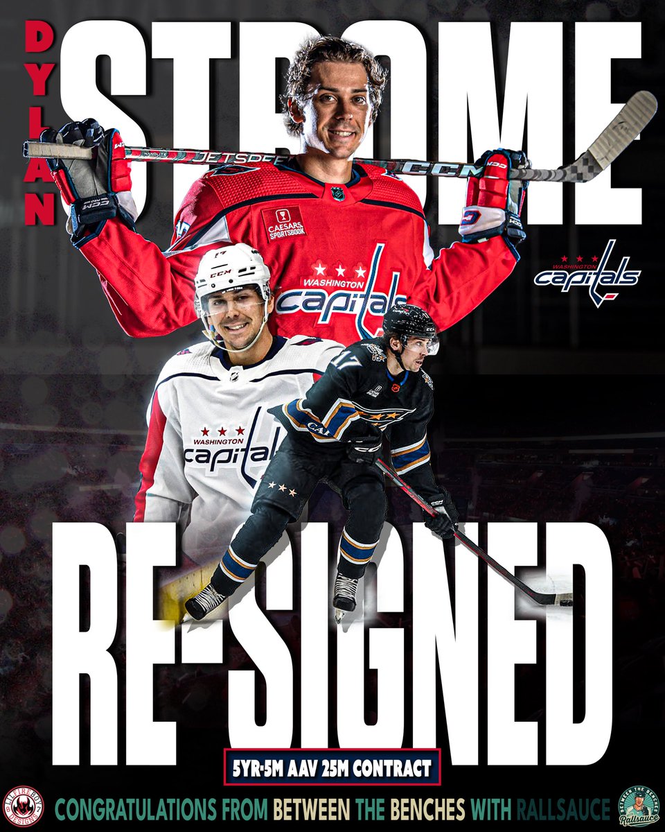 Dylan Strome just resigned with the @Capitals for 5M AAV on a 5 year 25M deal.

Congratulations from @lfb87designs and @rallsauce
#DylanStrome #WashingtonCapitals #AllCaps #NHL #PayDay #HockeyEdits #Hockey #NHLEdits #SMSports #LetsRallyUp #SportsEdits @JapersRink @SNKenReid