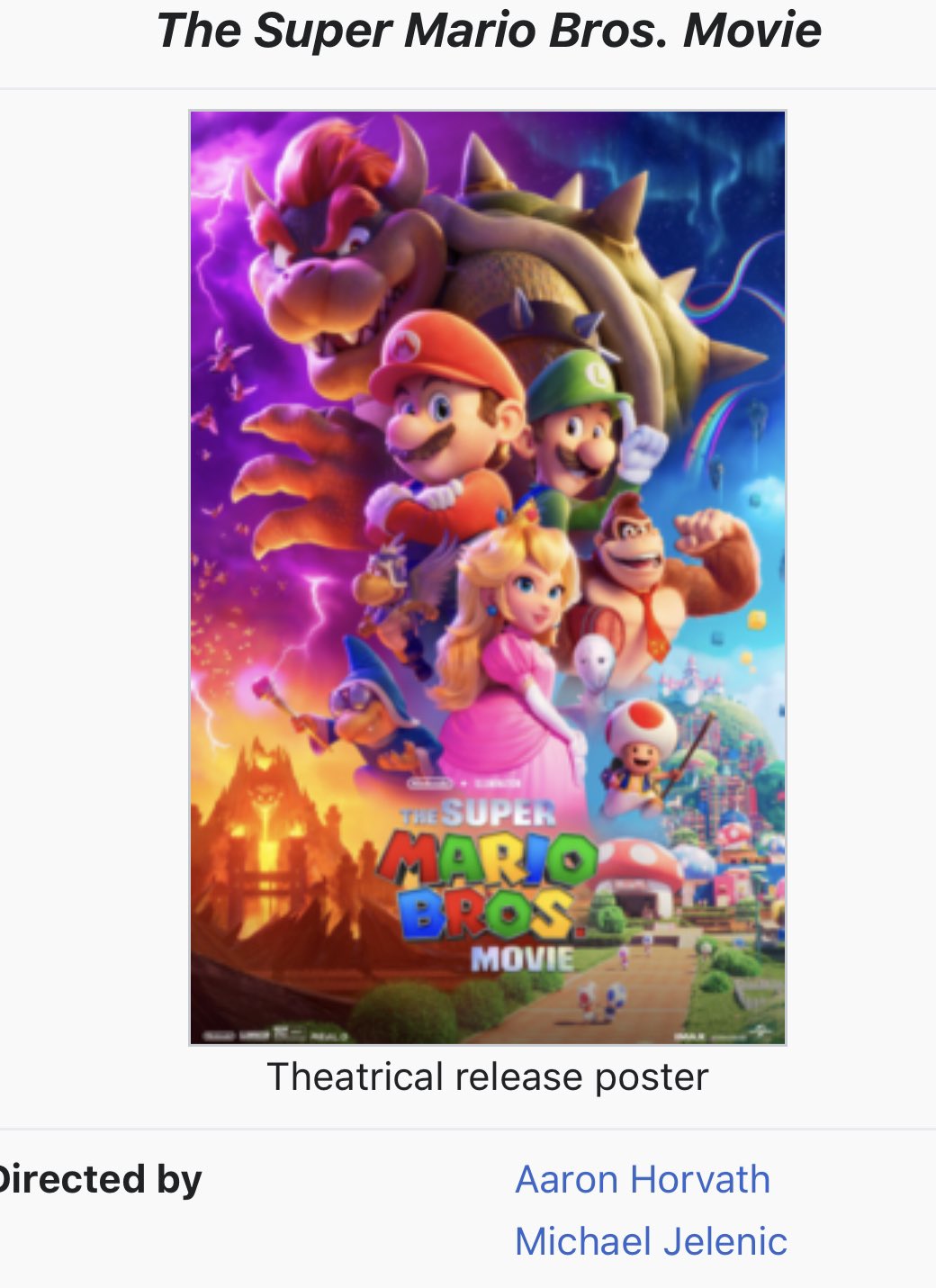 The Super Mario Bros. Movie official poster released