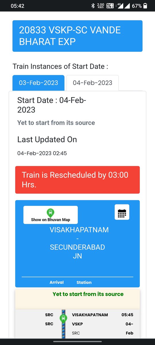 cvakanth's tweet photo. Thank you @RailMinIndia @AshwiniVaishnaw for delaying the Vande Bharat Express by 3:00 hours.  

The best part is "Enquiry doesn't have a clue about the delay". https://t.co/Nd1MWvoh3q