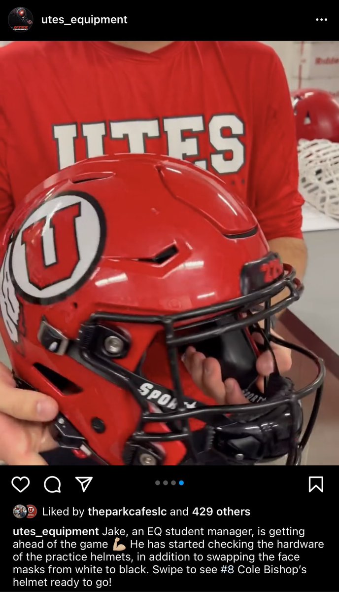 thetrentlowe's tweet photo. Unclear if Utah’s switch to black face masks is just for spring ball or permanent. You can see difference between two bins and the white ones are so much better looking. Hopefully temporary, though I love the 22% bumper. @UniWatch @PhilHecken https://t.co/tToU5JAV9B