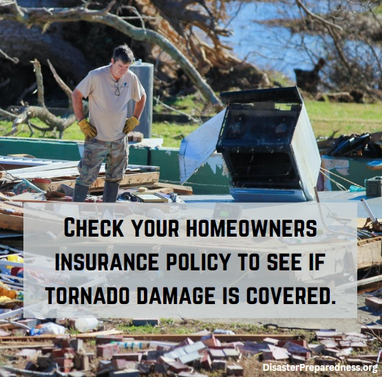 DisasterSite's tweet photo. Not all homeowners insurance policies cover tornado damage. Know before the tornado hits! https://t.co/MWglieCd1O #tornado #disasterpreparedness #disastersafety #disastertips https://t.co/f7zzUb2co7
