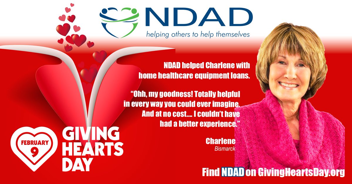 NDAD4YOU's tweet photo. Your #GivingHeartsDay donation would give charitable #NDAD a fine boost in our much-lauded mission to help adults and children with #disabilities and health issues throughout #NorthDakota and directly adjacent border communities. https://t.co/6eVEVDmc2M #bismarck #mandan https://t.co/wUh3Uo6h4c