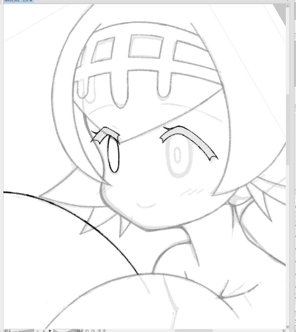 久々に太いパステルでペン入れしてみてるけどやっぱ太いから引きやすい・・・ 