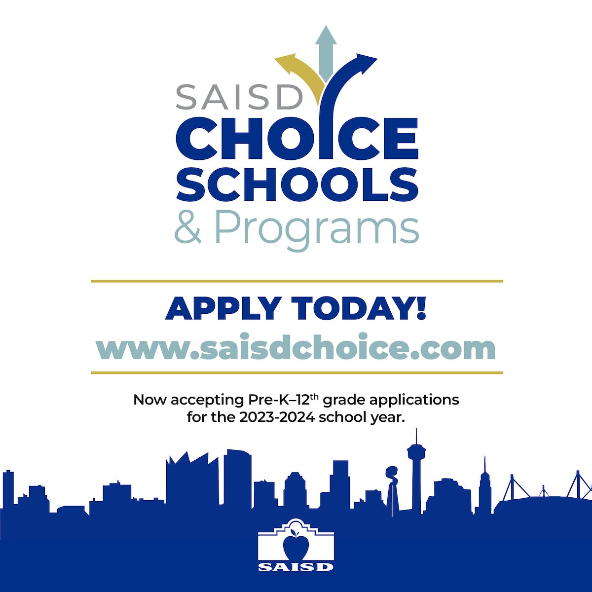 SAISD_Enroll's tweet photo. 🎉 We are *truly* excited to have sent @SAISD offer and waitlist notifications today for 2023-24! 
👫 Additional *sibling* offers will be made this MONDAY FEB 6, where seats are available. 

With #SAISDChoice, everyone can join the #SAISDFamilia!

https://t.co/T1OlbST9oI https://t.co/OrrOPC8O6u